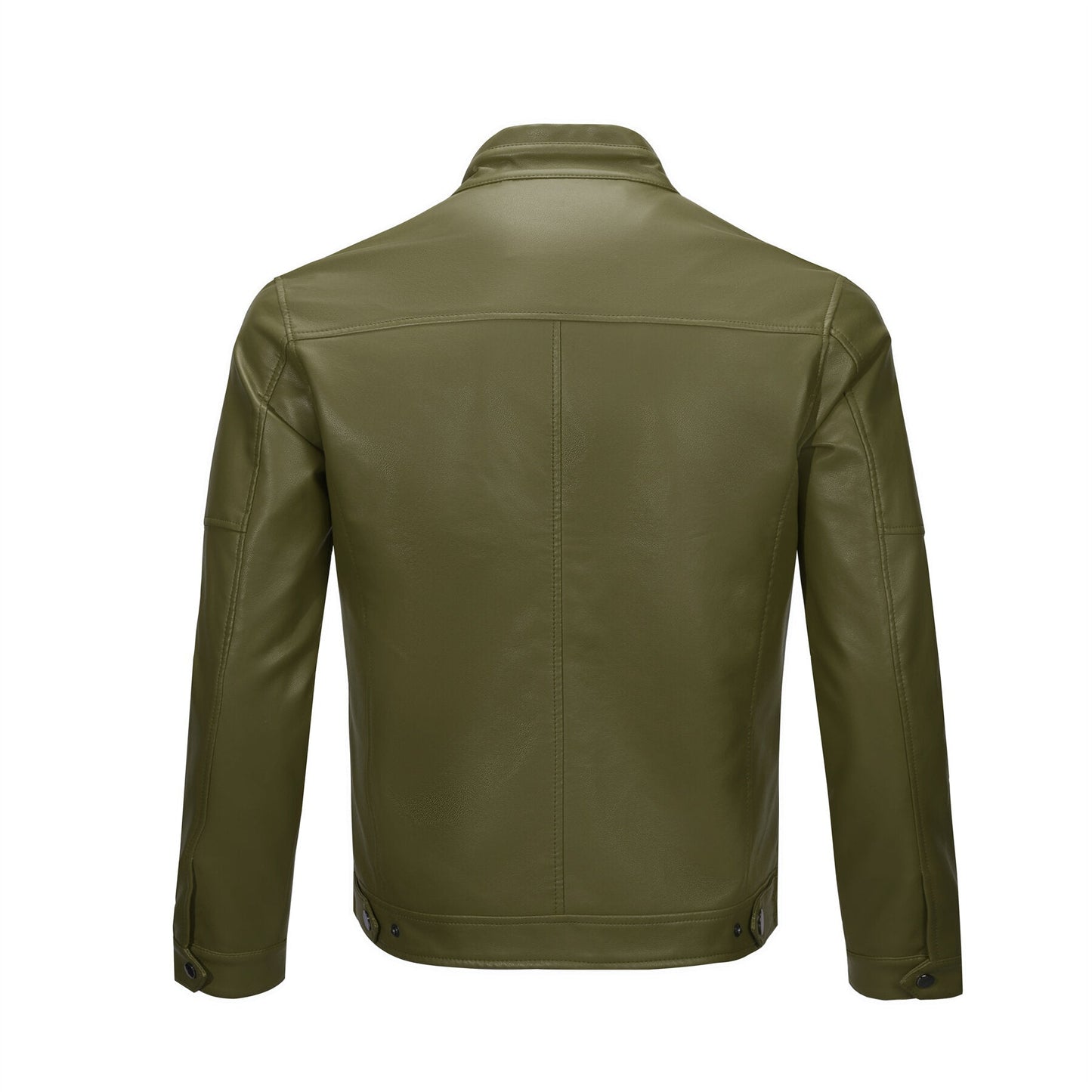 YFFUSHI Mens Simple Daily Workwear Motorcycle Leather Jacket