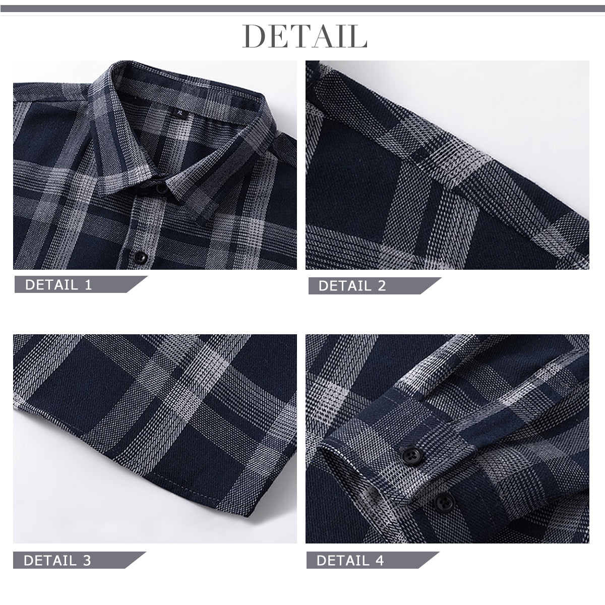YOUTHUP Mens Plaid Long Sleeve Classic Cotton Shirt