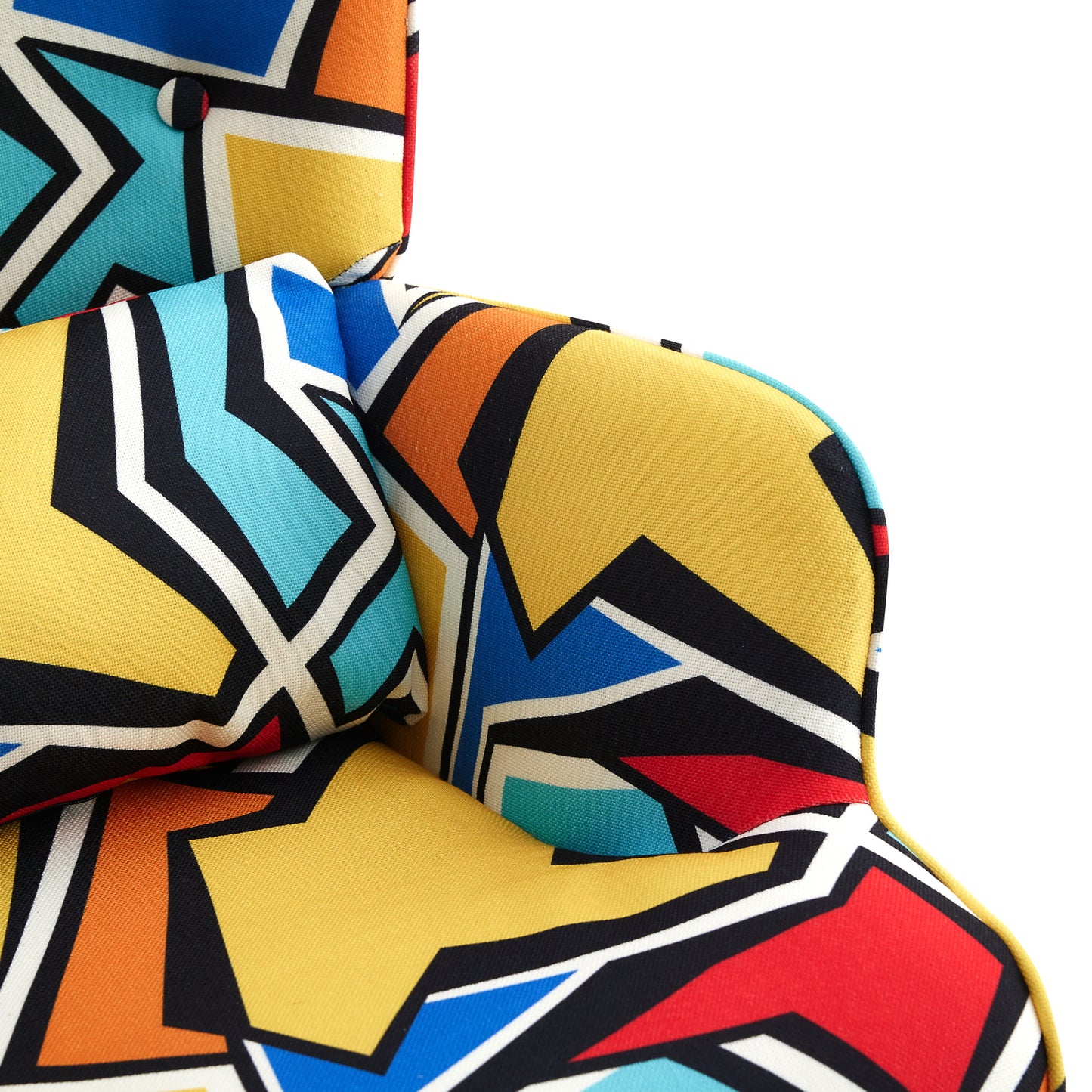 Cadeira de Balanço HomeMiYN(87x66x90cm - Tecido de Linho Falso - multicolor)