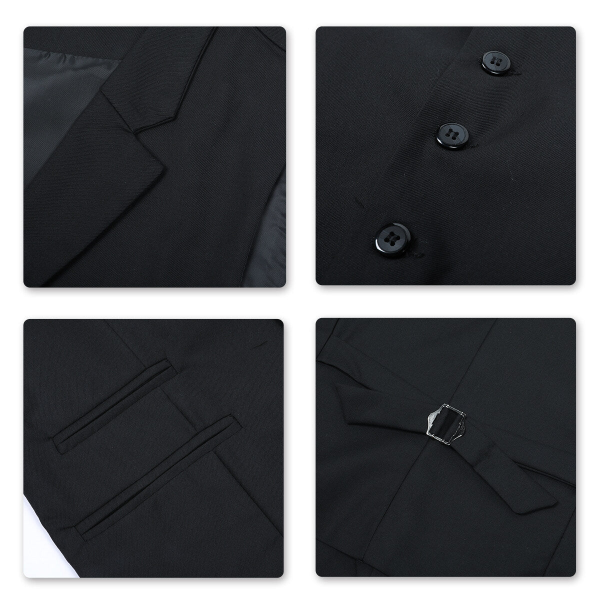 YOUTHUP Mens Business Slim Fit Notched Lapel Suit Vest