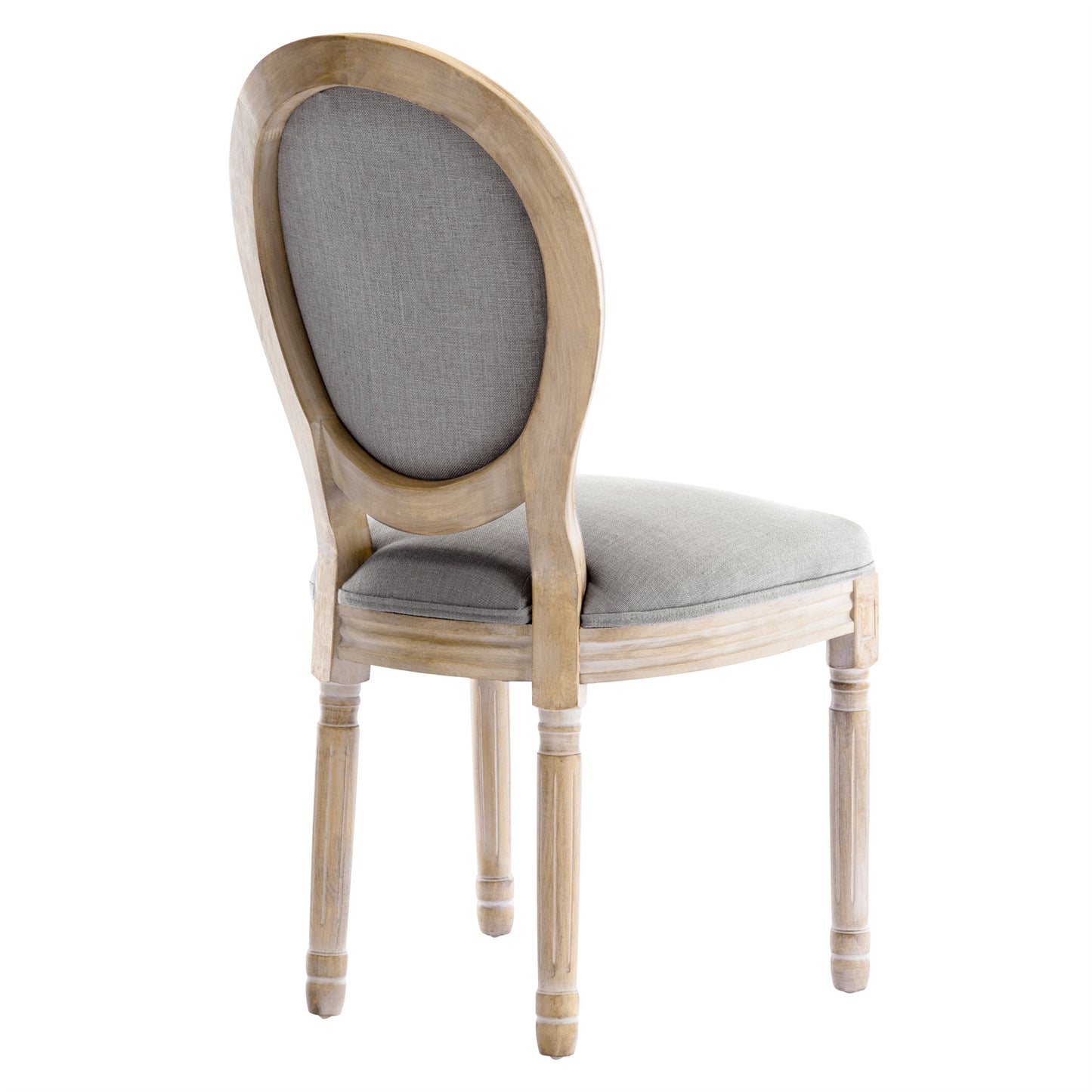 Conjunto de 2 Cadeiras de Jantar HomeMiYN Francesas Barrocas (50x60x94cm - Estofada/Madeira Maciça - Cinza)