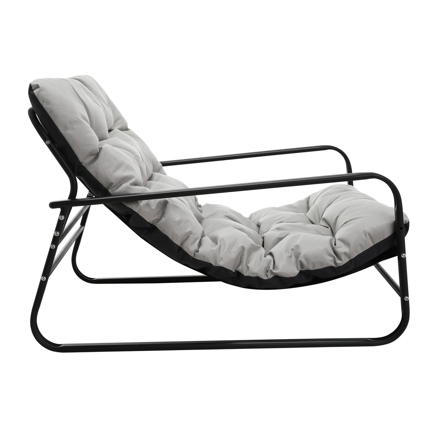 Cadeira de jardim HOMEMIYN (116,5 x 92 x 72cm - aço - cinza)