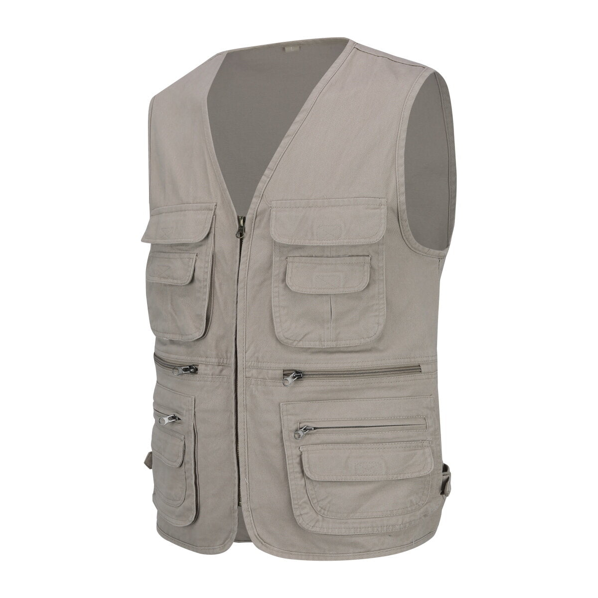 YFFUSHI Mens Multi Pocket Cargo Utility Safari Outdoor Fishing Hunting Vest