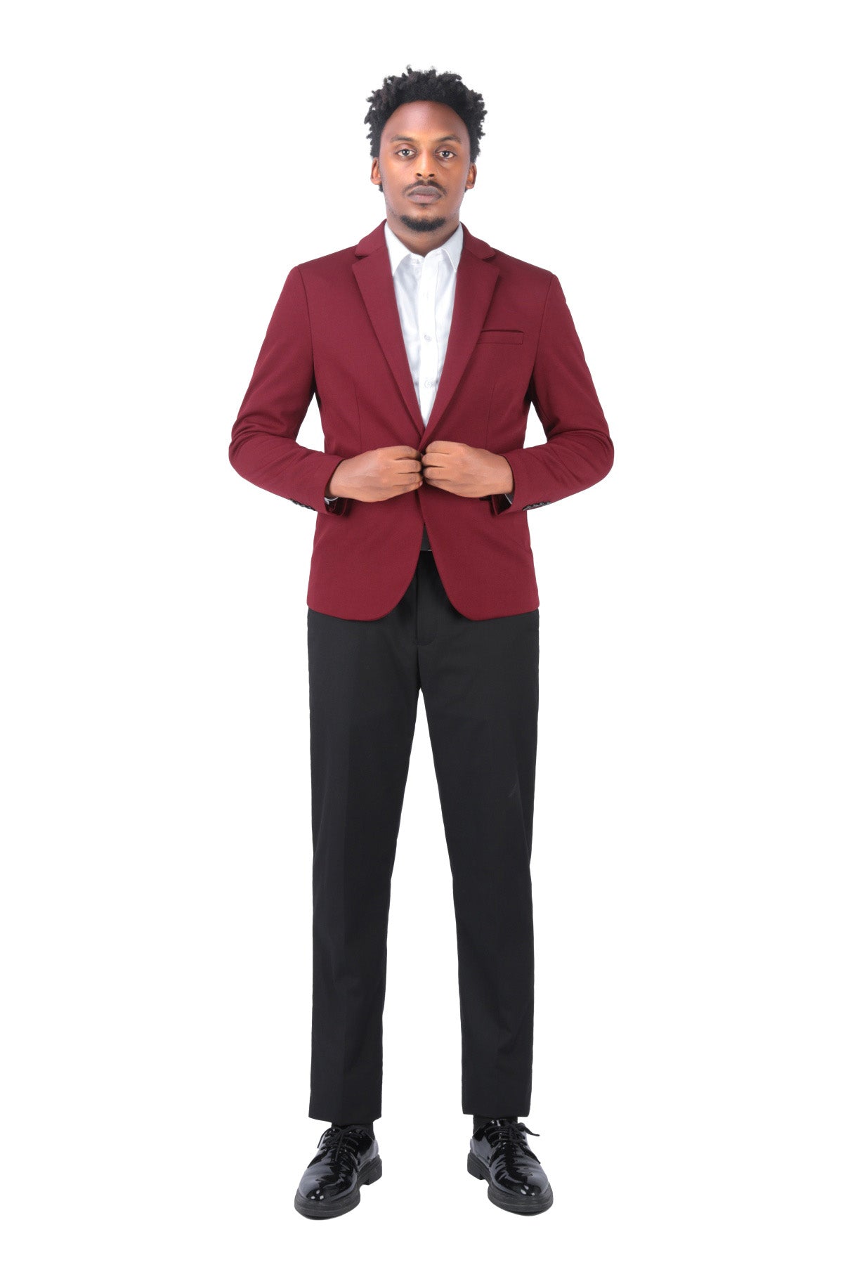 Cloudstyle Men's Suit Jacket One Button Slim Fit  Business Daily Black Blazer