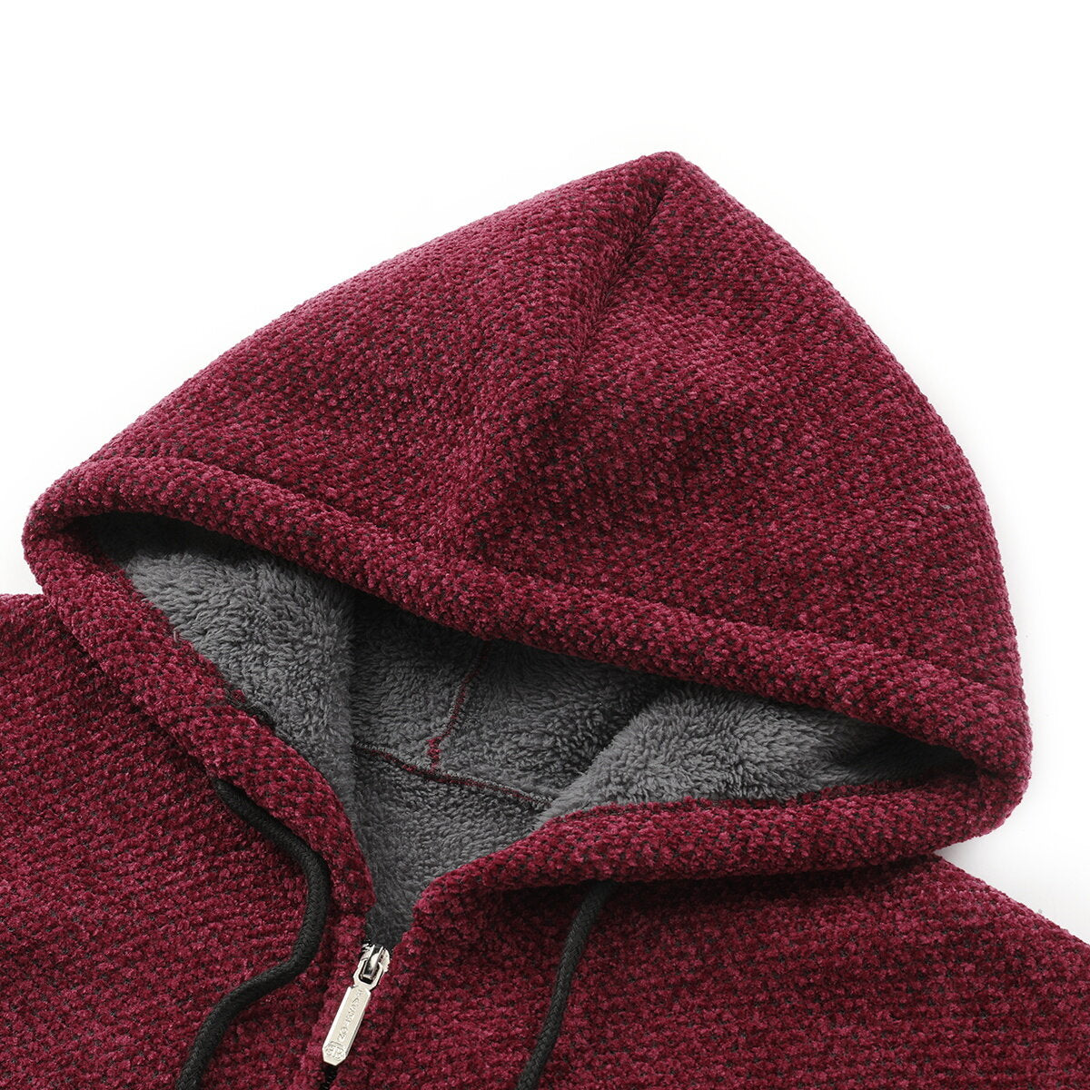 YFFUSHI Mens Hooded Plush Long Cardigan