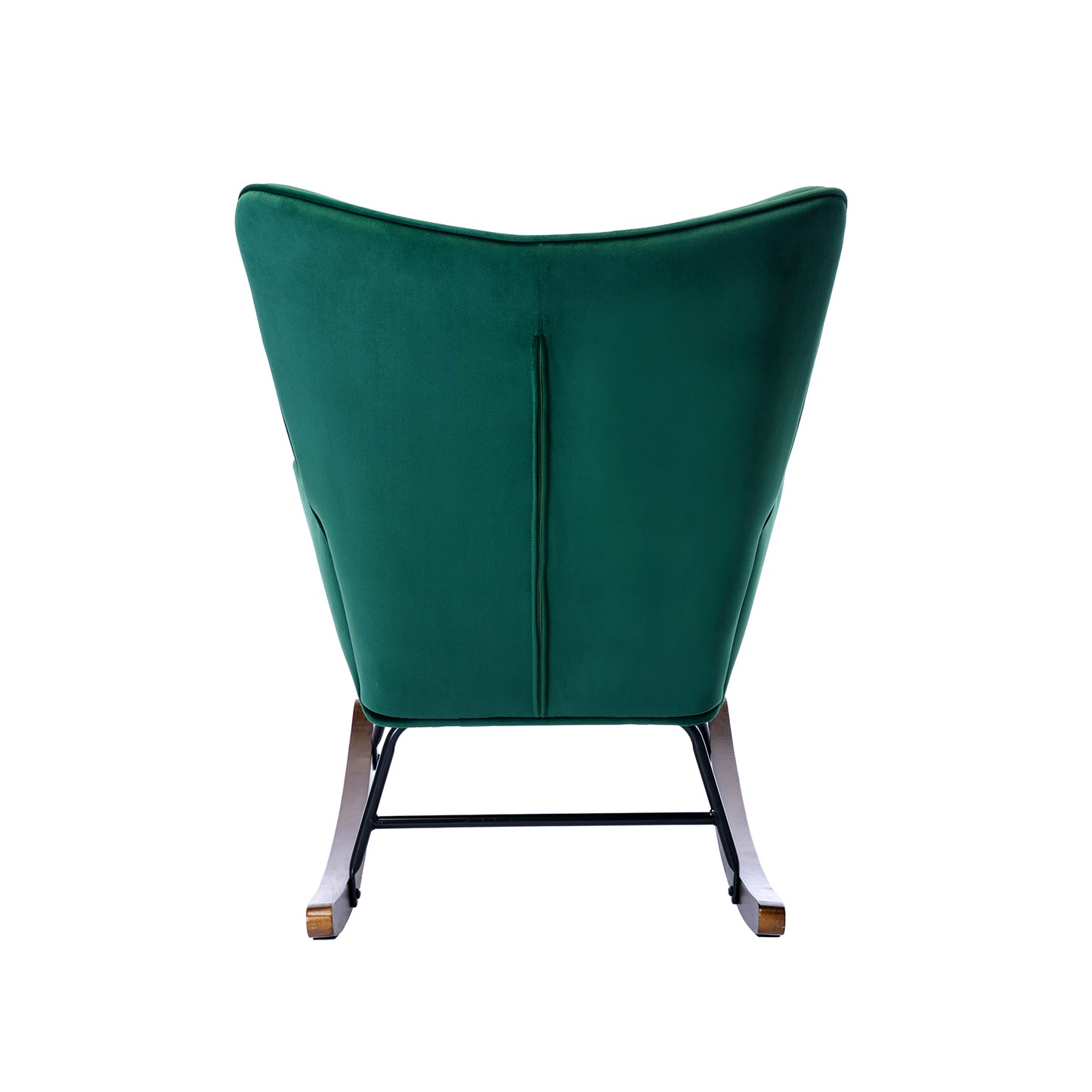 Cadeira de Balanço HomeMiYN com Banco Acompanhante (87x66x90cm - Metal/Madeira - green)