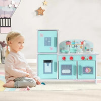 Brinquedo de madeira Cozinha verde Conjunto de cozinha de canto infantil HOMEMIYN