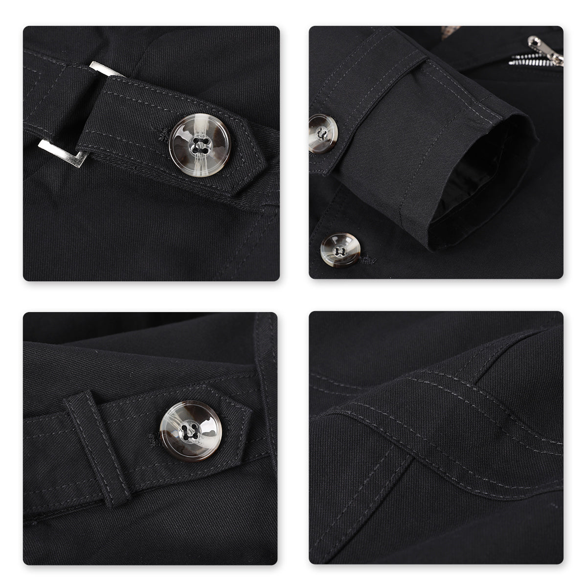 Mens Single Breasted Windproof Overcoat Long Style Jacket