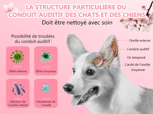 Soins THE ANIMAL ORGANICS Gouttes pour les oreilles de chien Fabriquées au Japon 100 ml