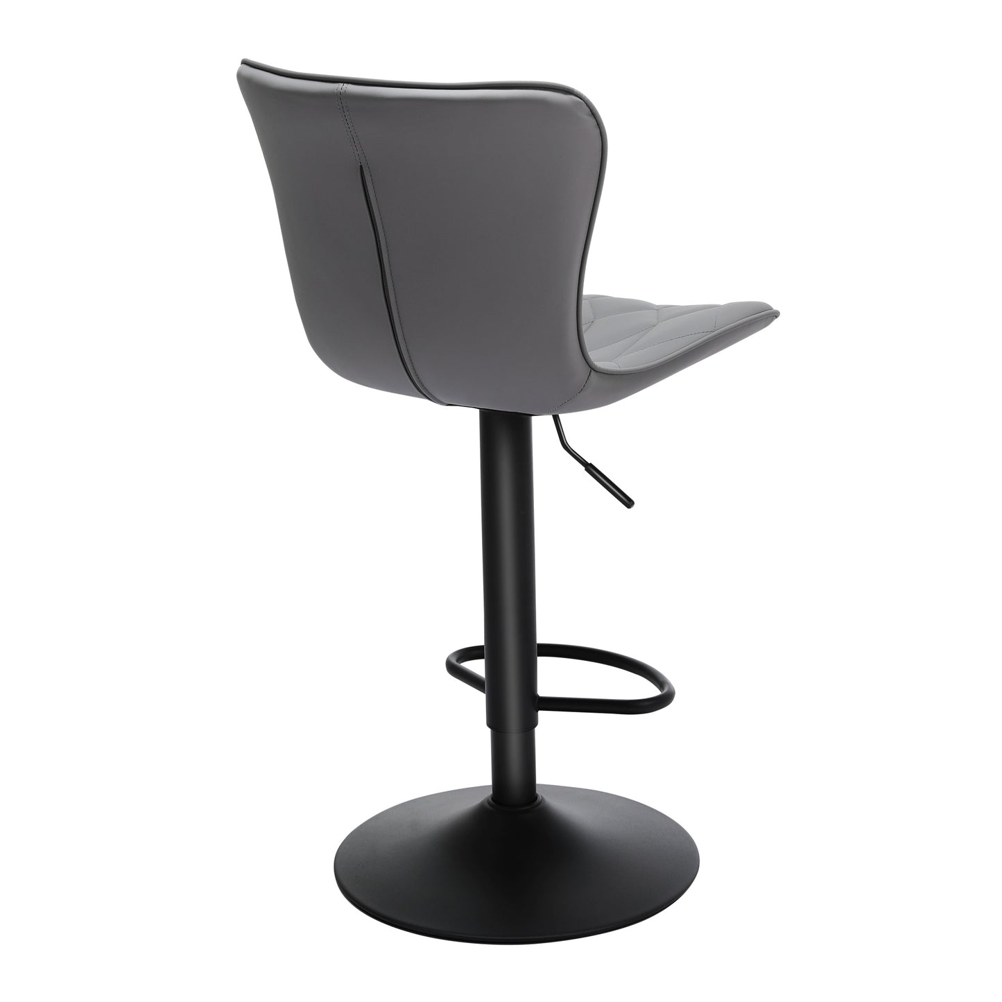 Banco de Bar Ajustável em Pele de Gato com Diamond Quilted*2 HOMEMIYN (53x46x113 cm - grau)