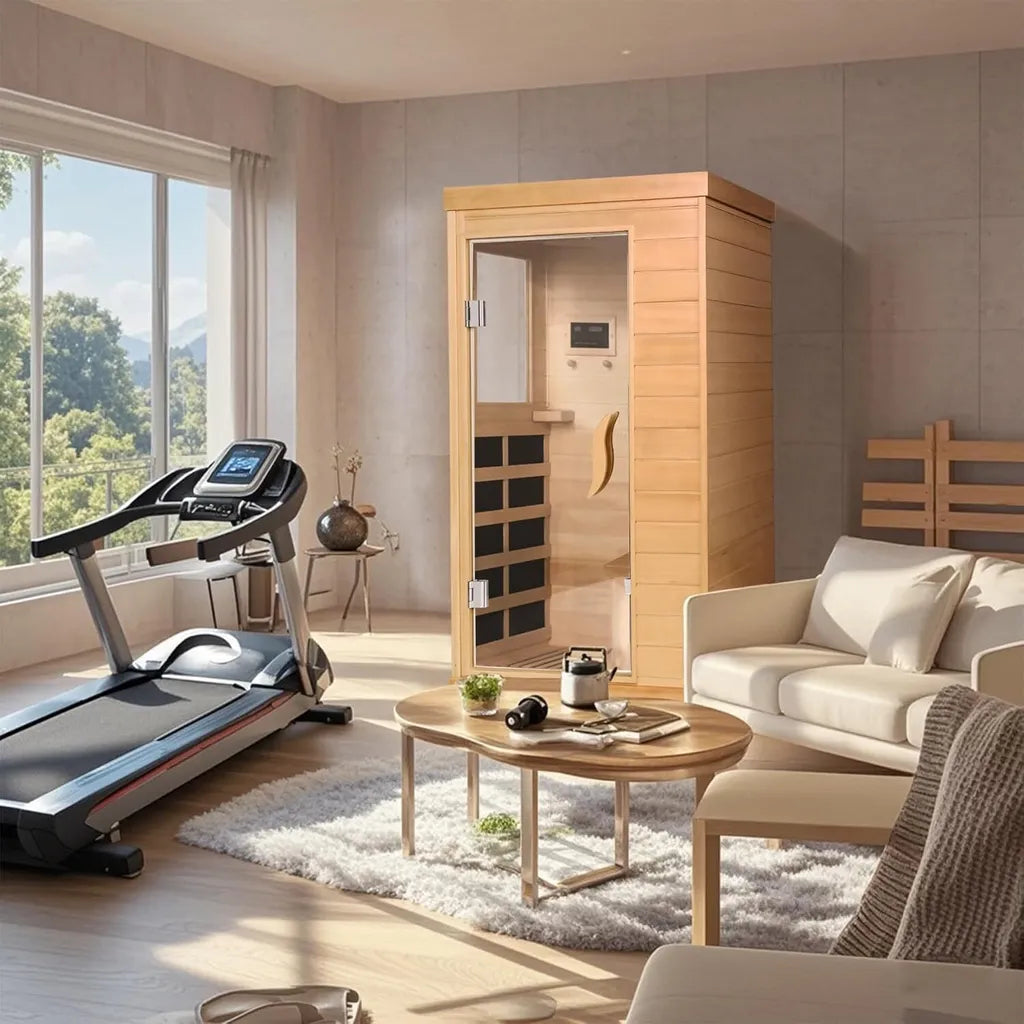 Sauna portátil - infrarroja, 156x89x70cm, madera - sp-800w