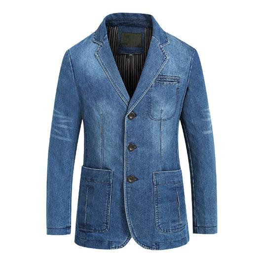 YFFUSHI Mens Suits Jackets Denim Slim Fit Blazer