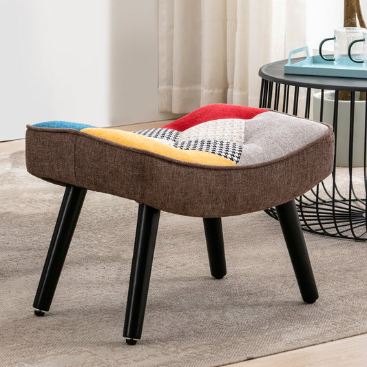 Patchwork fauteuil, kruk, oorfauteuil, schommelstoel, decoratieve accentpoef