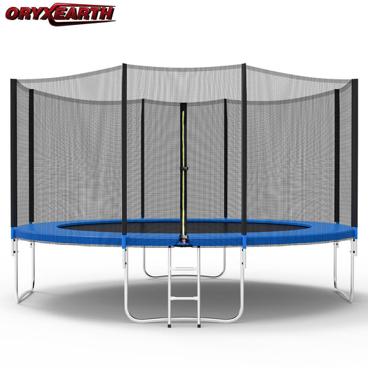 Trampoline avec filet de sécurité 427 cm - Jouet pour enfants pour la maison et le sport extérieur, avec fond sécurisé et anti-corrosion