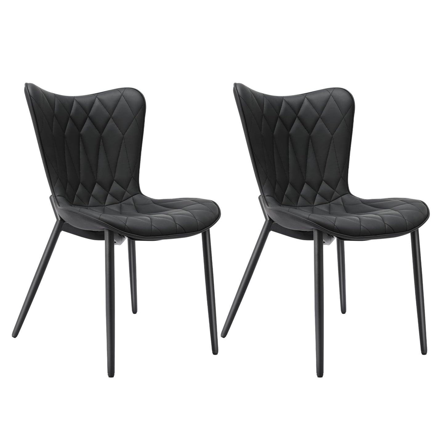 Cadeira em Pele de Gato com Diamond Quilted*2 HOMEMIYN (54x53x96 cm - preto)