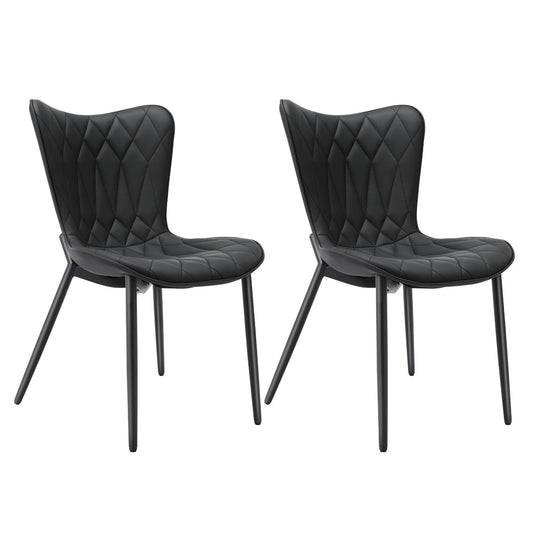 Cadeira em Pele de Gato com Diamond Quilted*2 HOMEMIYN (54x53x96 cm - preto)