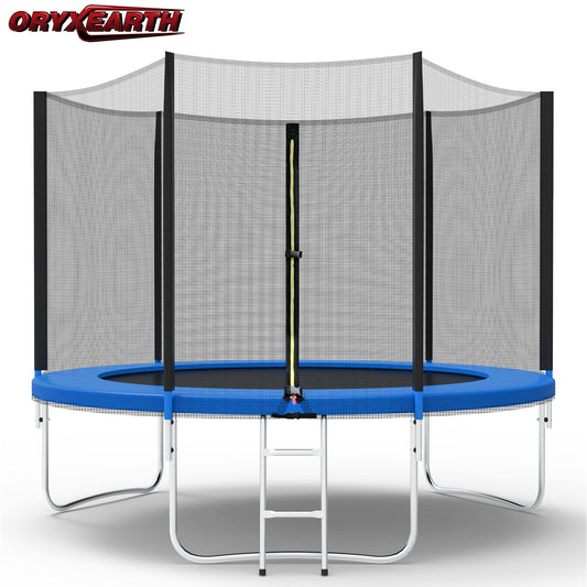 Trampoline de Jardin Enfants et Adultes Jeux d'Extérieur 305 cm Noir et Bleu Avec Filet de sécurité Couverture de protection