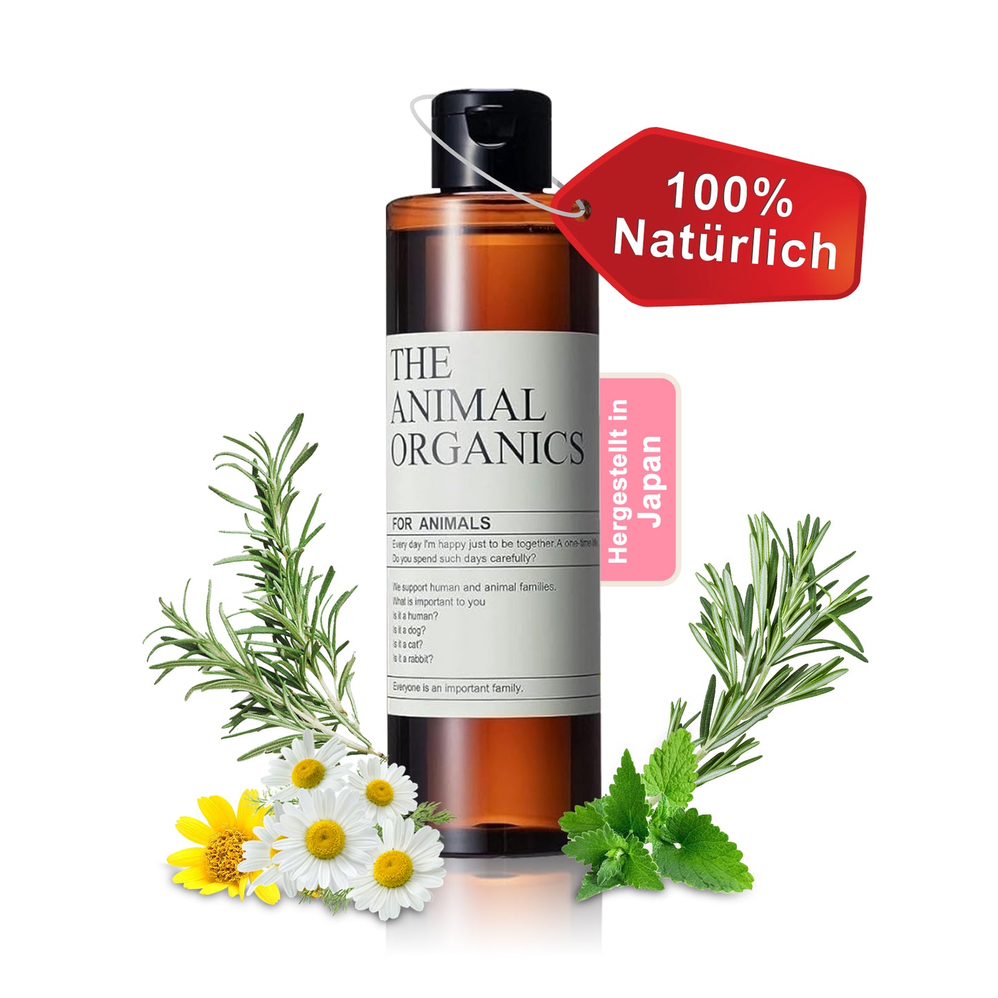 Champú para animales THE ANIMAL ORGANICS Champú para perros Natural Hecho en Japón 250 ml