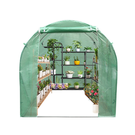 Serre tunnel de jardin 6 m² - Résistante au gel, aux UV et aux intempéries