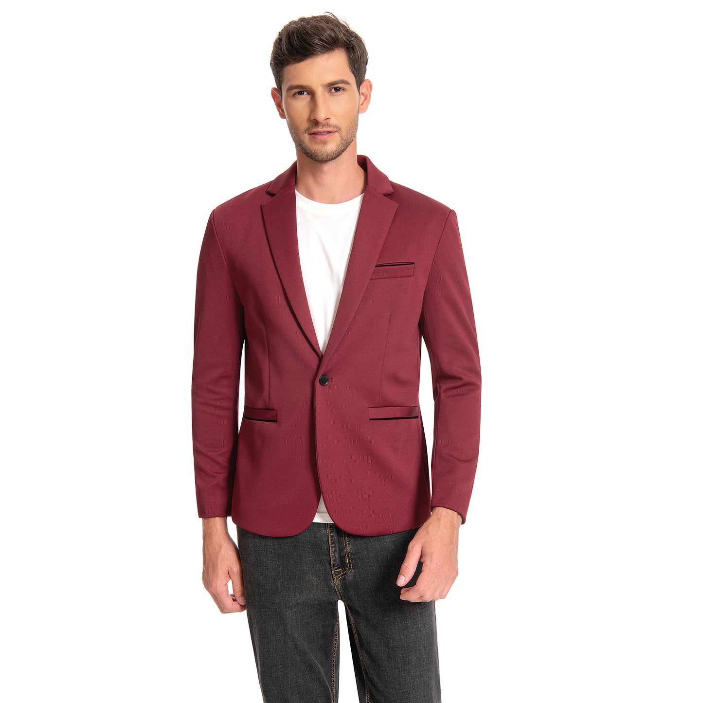Cloudstyle Men's Suit Jacket One Button Slim Fit Sport Coat Business Daily Blazer