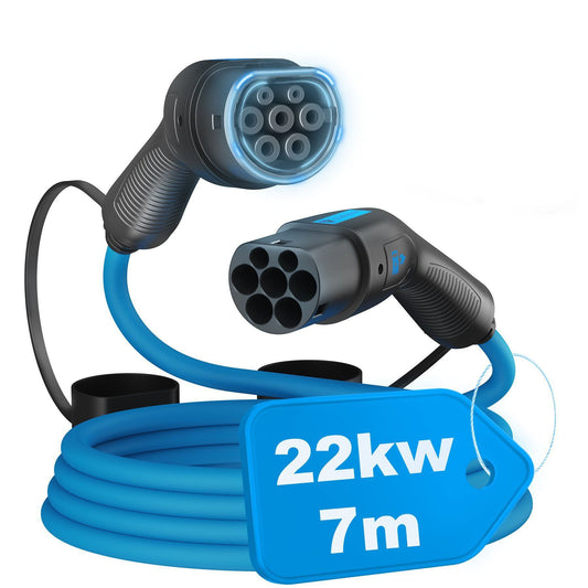 Câble de charge de type 2 22 kW pour voitures électriques 7 m avec sac accessoires de voiture câble de charge de voiture