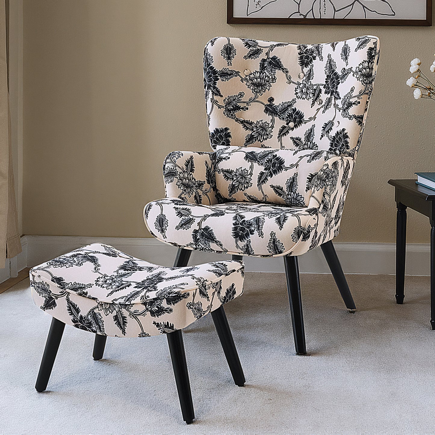 Chaise Rétro HOMEMiYN avec Repose-Pieds : Style Éclatant et Confort Inégalé