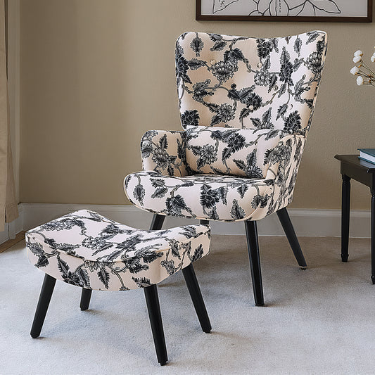 Chaise Rétro HOMEMiYN avec Repose-Pieds : Style Éclatant et Confort Inégalé