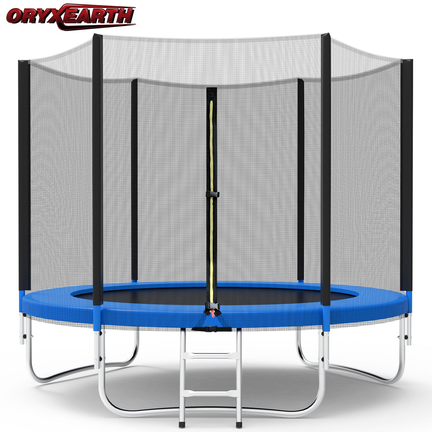 Trampoline Jardin 244 cm - Pour Enfants & Adultes - Filet Sécurité Intégré + Bâche Protection - Noir/Bleu