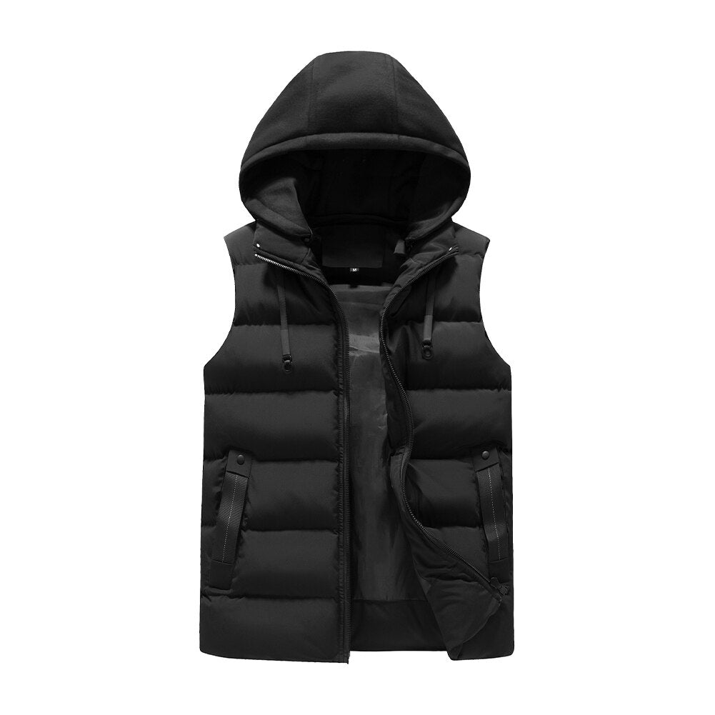 YFFUSHI Mens Hooded Puffer Vest Casual Winter Windproof Quilted Bodywarmer Outdoor