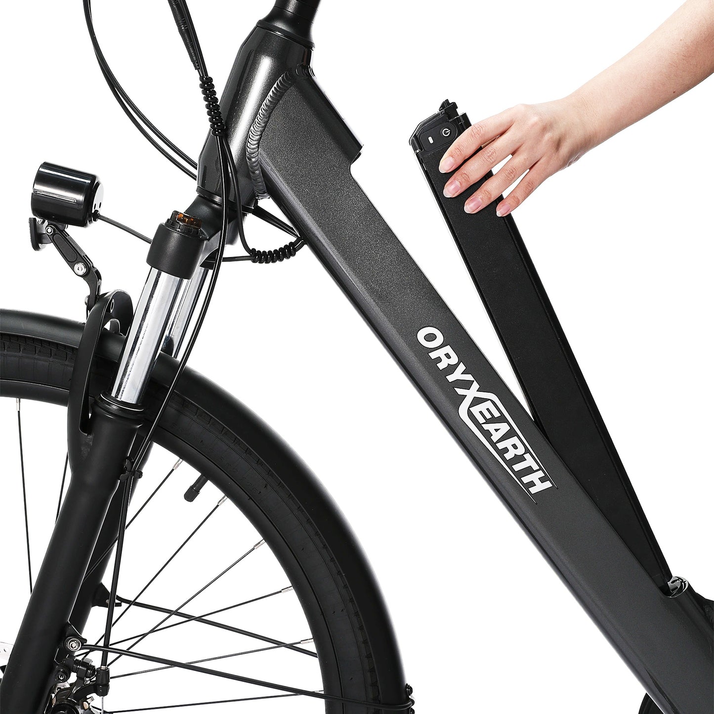 Bicicleta Elétrica Oryxearth 250W-SHIMANO7V (rodas de 27,5 cm - alumínio cinza brilhante)
