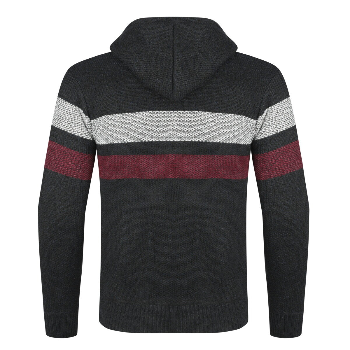 YOUTHUP Mens Knitted Sweater Hooded Zip Cardigan