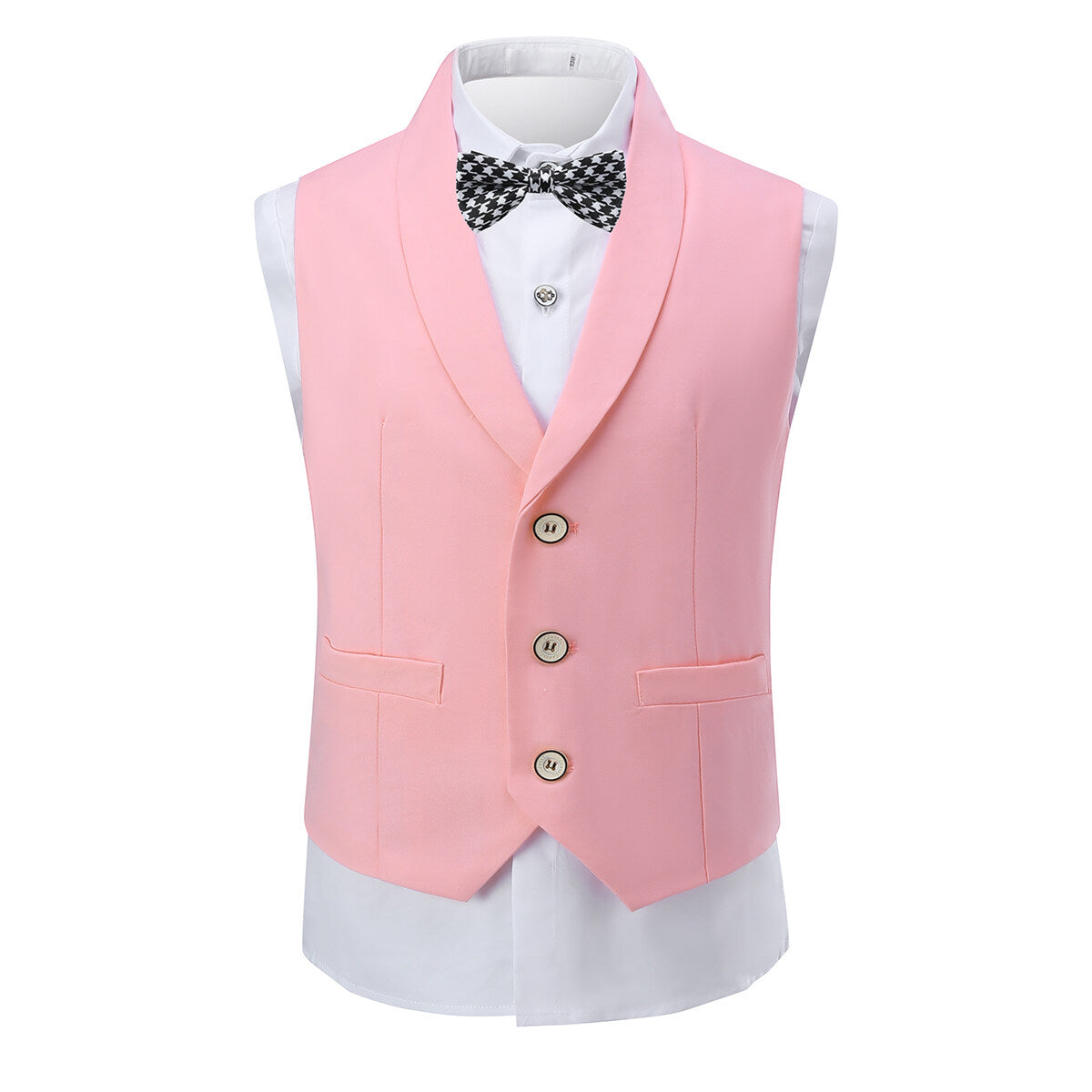 YFFUSHI Boys 4-Piece Set with Collared Dress Shirt,Tie,Vest and Pants