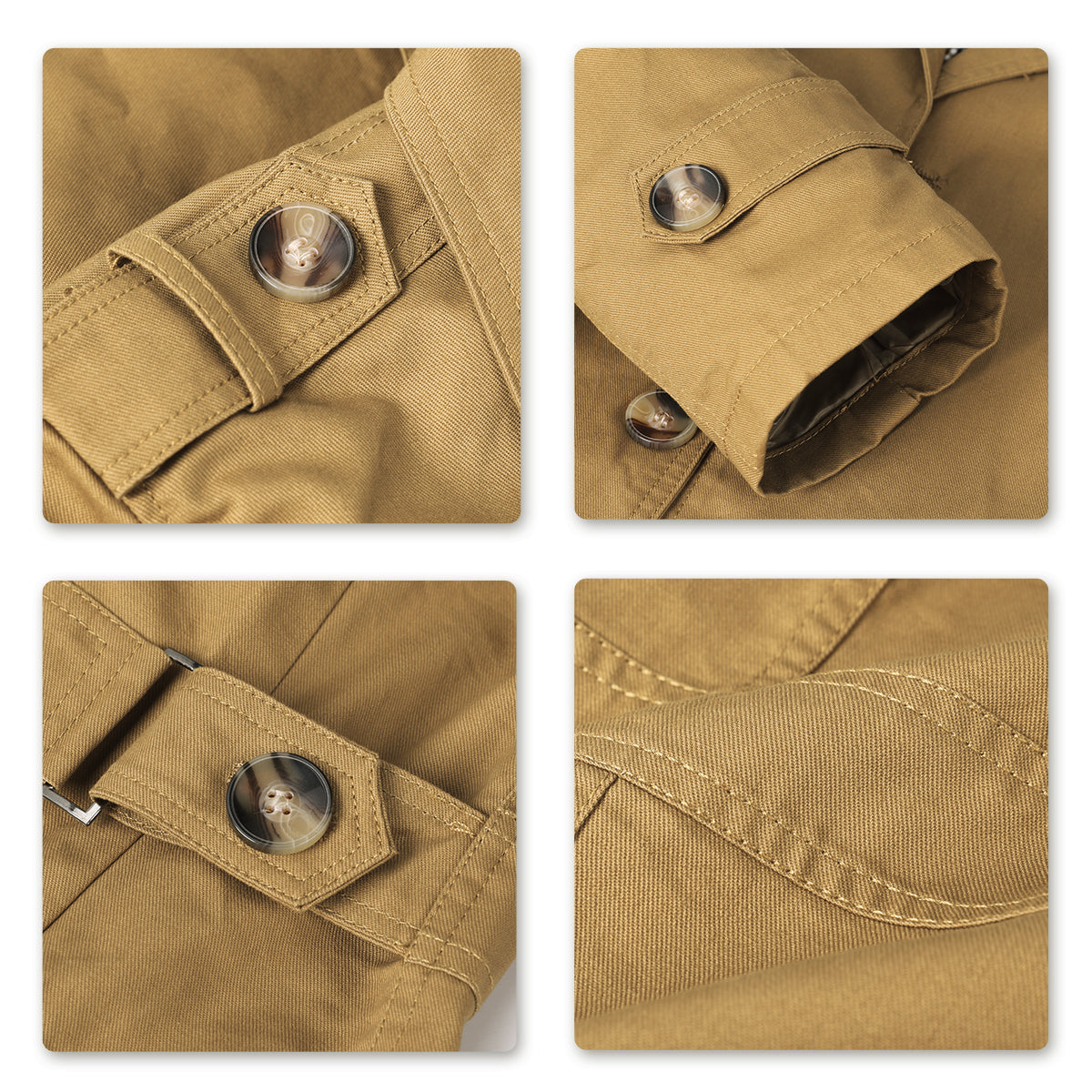 Mens Single Breasted Windproof Overcoat Long Style Jacket