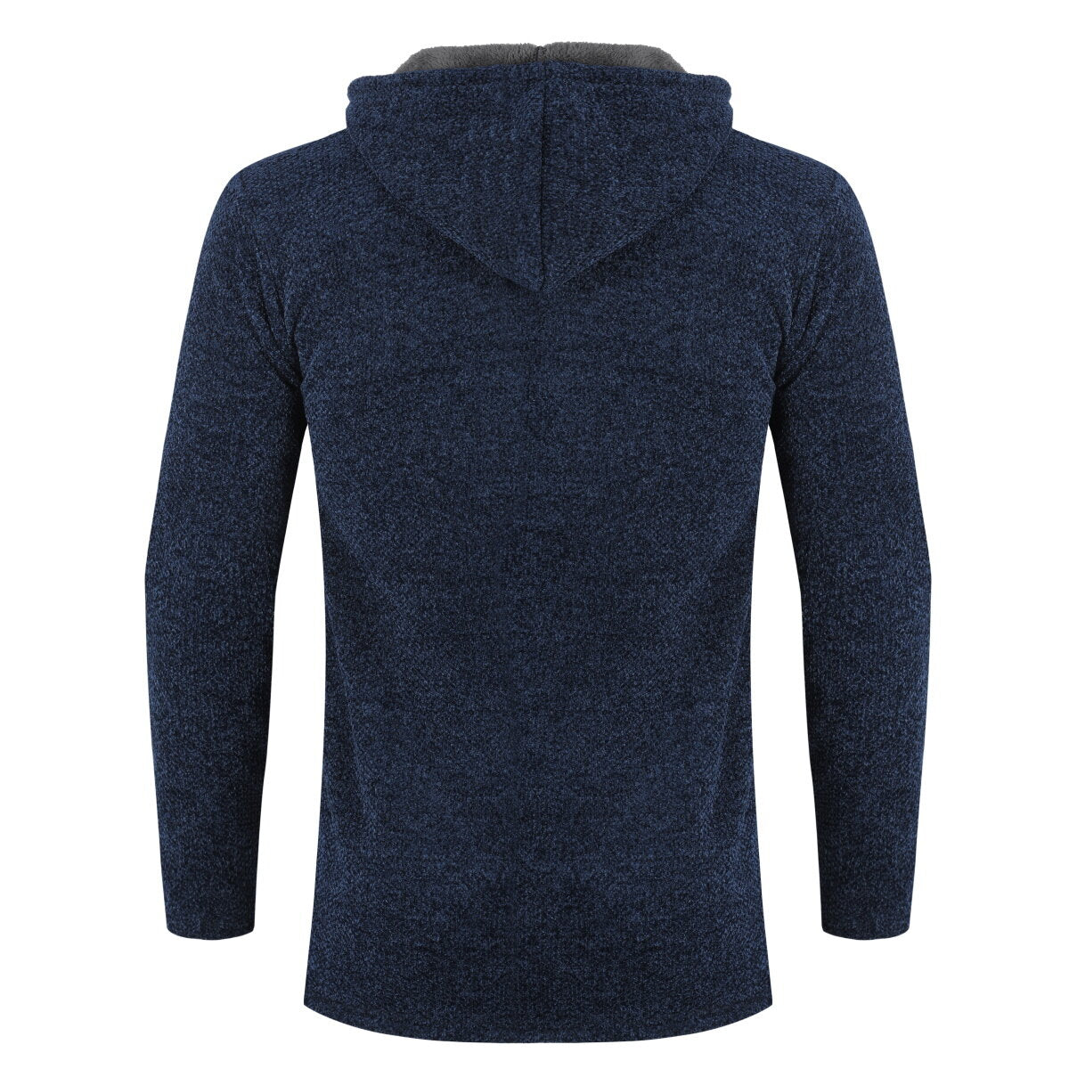 YFFUSHI Mens Hooded Plush Long Cardigan