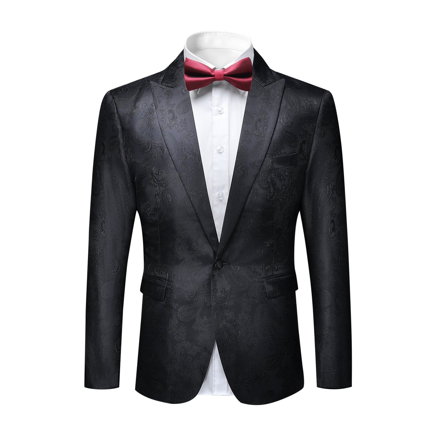 Cloudstyle Mens 2 Piece Paisley Dress Suit One Button Party Wedding Blazer Pants Sets