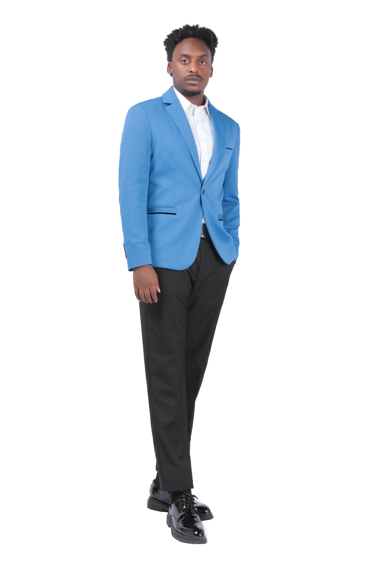 Cloudstyle Men's Suit Jacket One Button Slim Fit  Business Daily Black Blazer
