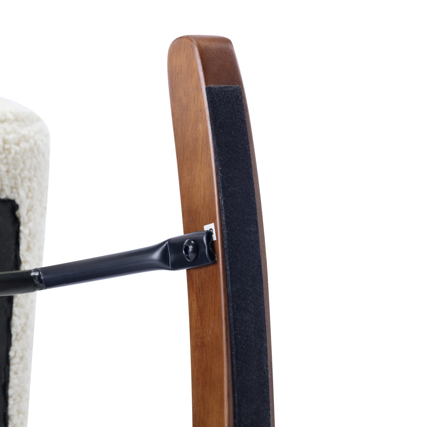 Fauteuil à Bascule Allaitement en Bois Hévéa - Tissu Bouclette Doux, Style Scandinave (Beige) - Assise Ergonomique, Mousse Haute Densité, 150 kg Charge Max
