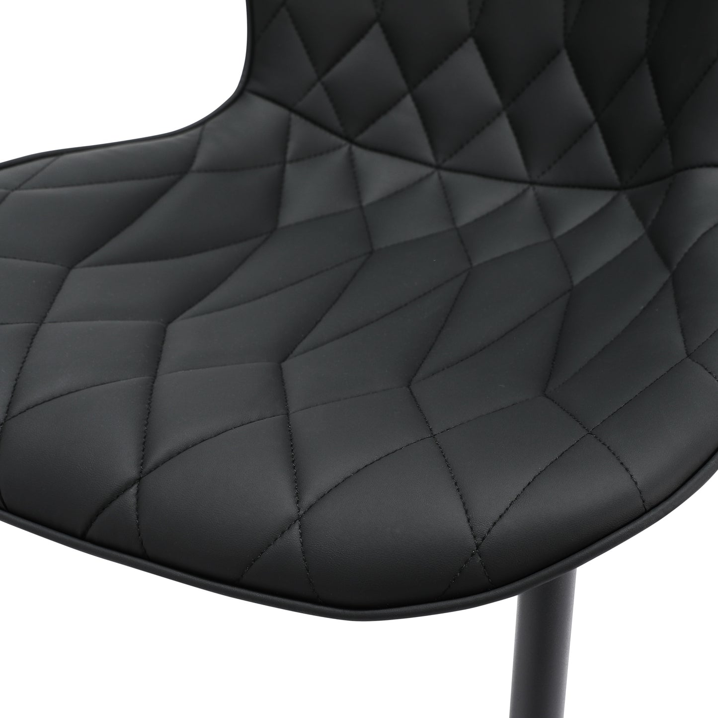 Cadeira em Pele de Gato com Diamond Quilted*2 HOMEMIYN (54x53x96 cm - preto)
