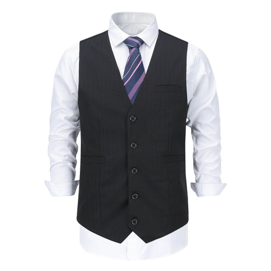 YFFUSHI Mens Business Gentleman Slim Striped Suit Vest