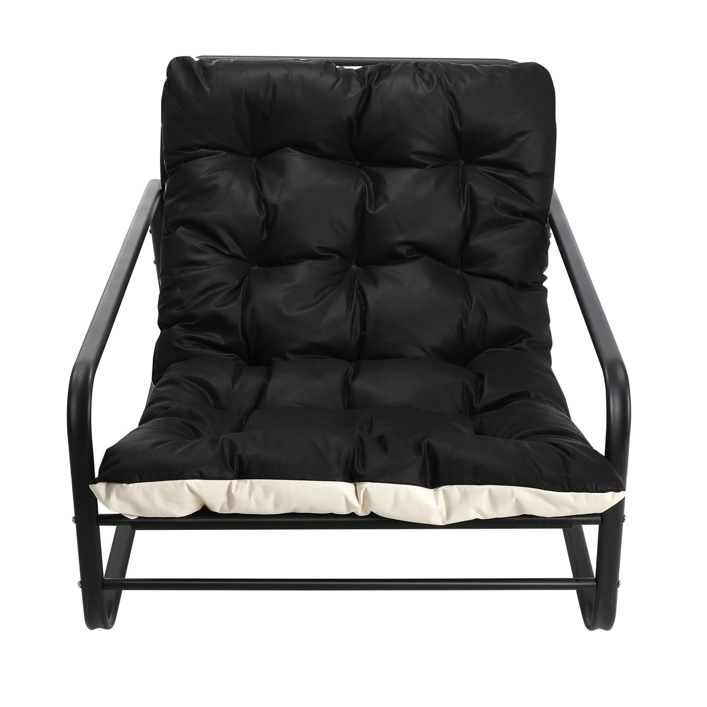 Cadeira de jardim HOMEMIYN (116,5 x 92 x 72 cm - aço - preto)