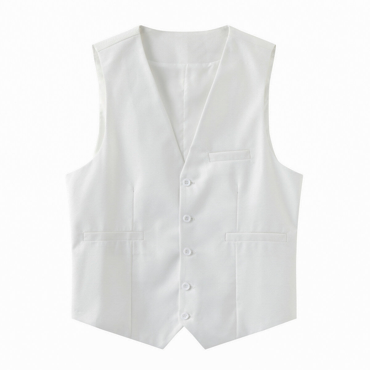 YOUTHUP Mens Business Slim Formal Vest Solid Color Breasted Suit Waistcoat