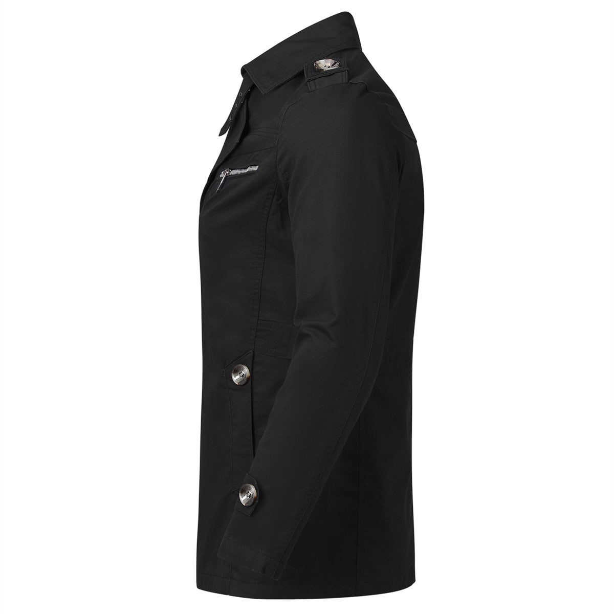 Mens Single Breasted Windproof Overcoat Long Style Jacket