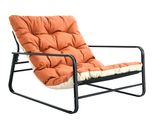 Chaise Longue de Jardín HOMEMIYN Material Acero Naranja
