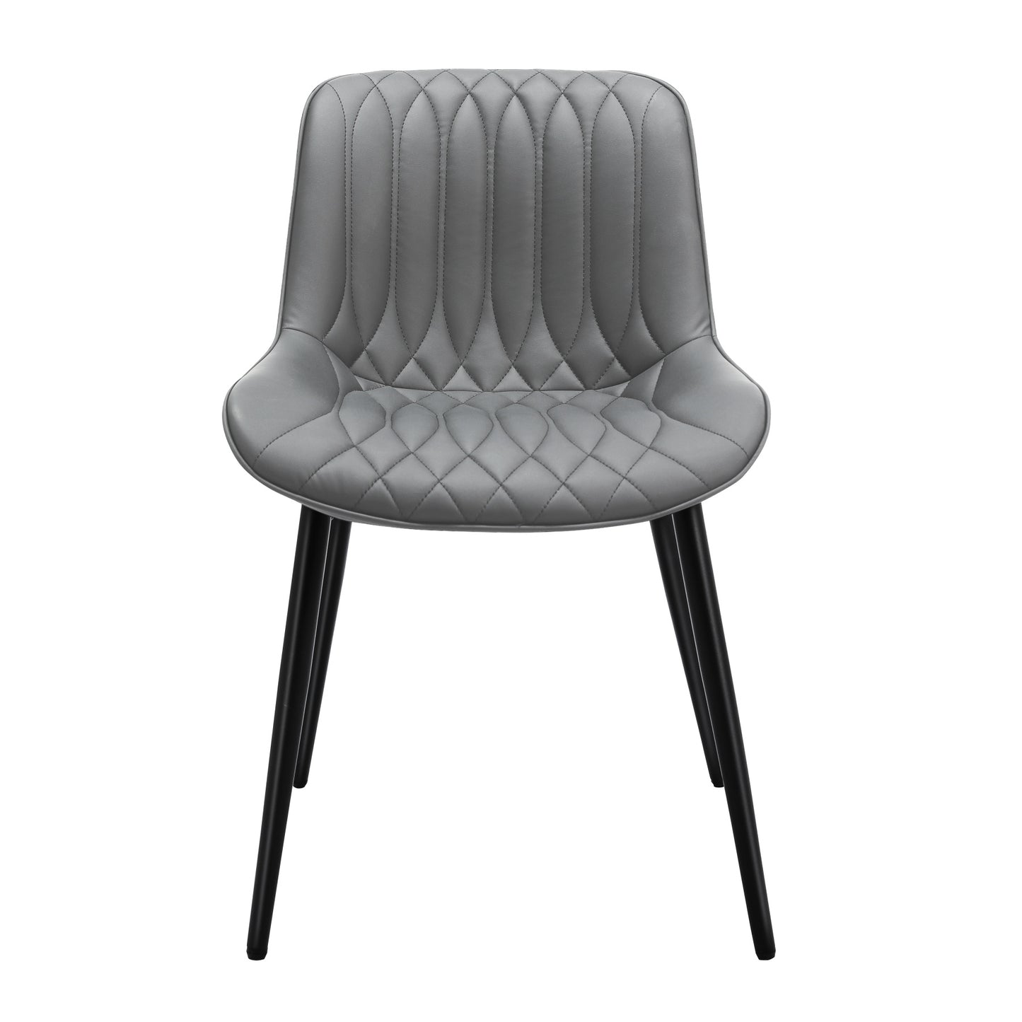 Cadeira de Jantar em Pele de Gato com Friso Vertical*2 HOMEMIYN (54x53x96 cm -cinzento )