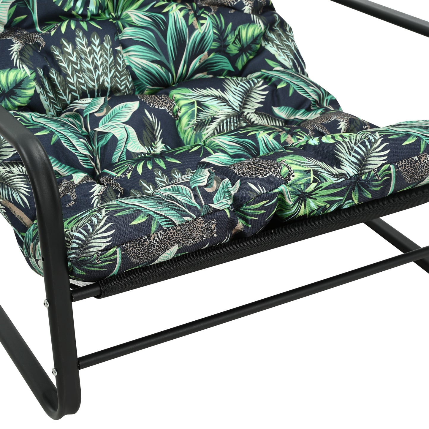 Cadeira de jardim HOMEMIYN (116,5 x 92 x 72cm - aço - verde e preto)