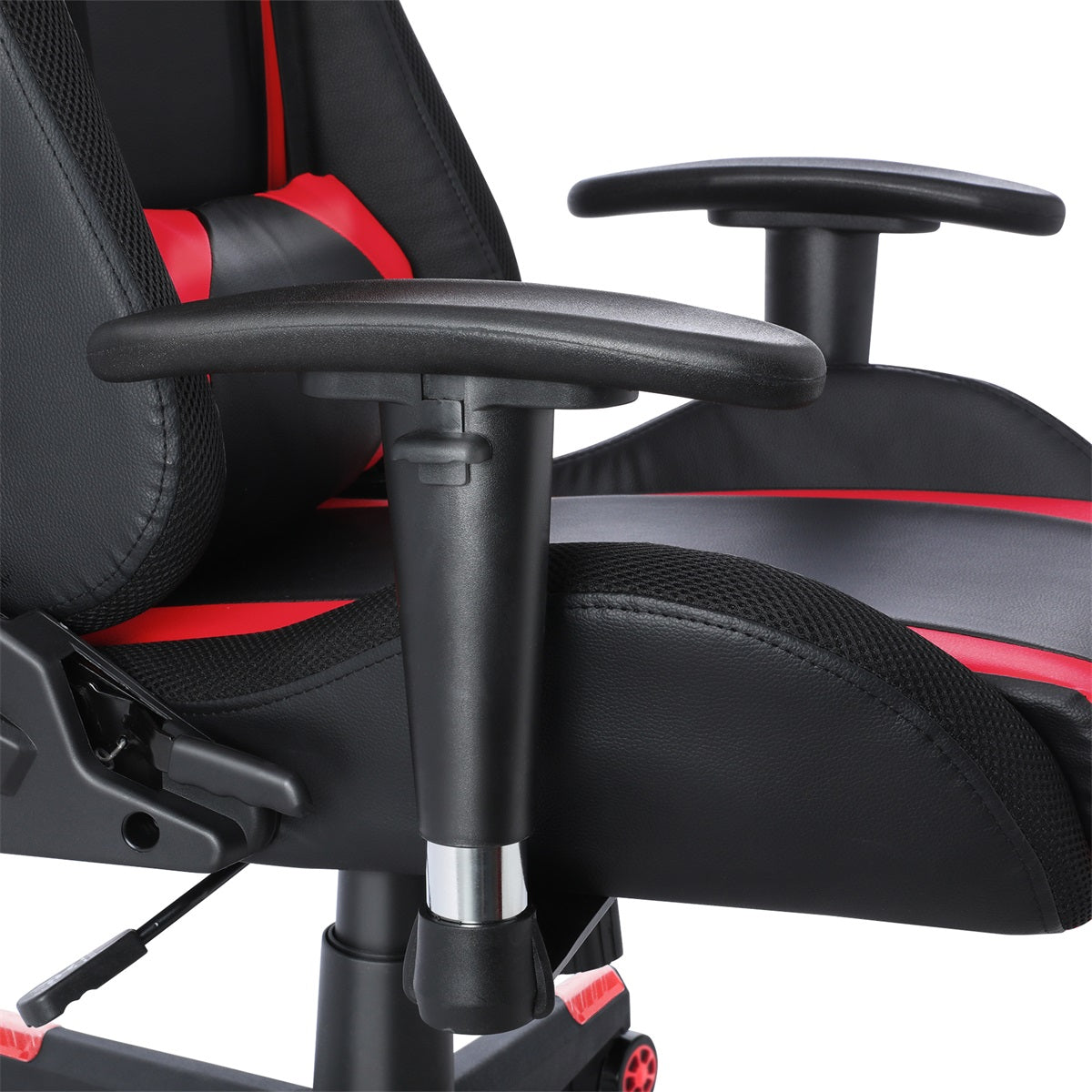Chaise Gaming  avec  lumière LED et Bluetooth  Fauteuil Gamer avec  haut-parleurNoir et rouge