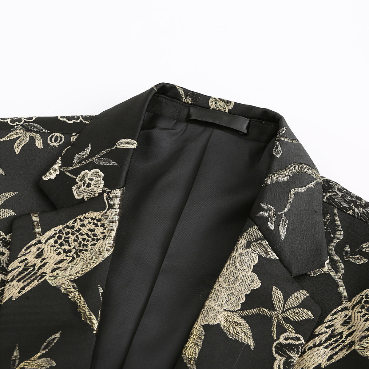 Cloudstyle Men's Embroidery Tux Dress Suit Jacket Formal Print Prom Blazer Dinner Sport Black Coat