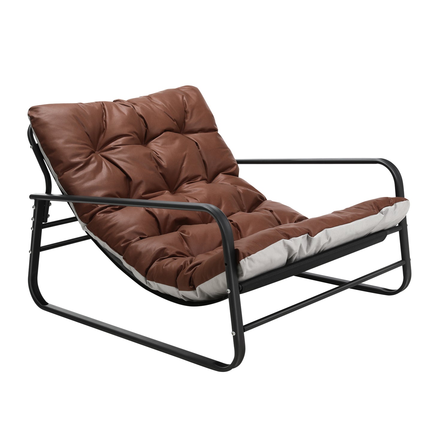 Cadeira de jardim HOMEMIYN (116,5 x 92 x 72cm - aço - braun)