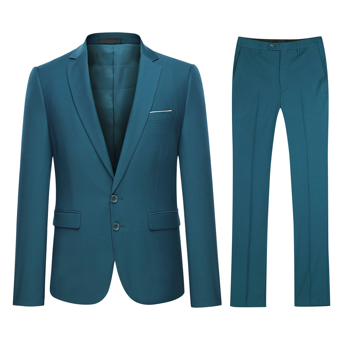 Cloudstyle Men's 3-Piece 2 Buttons Slim Fit Solid Color Jacket Smart Wedding Formal Suit