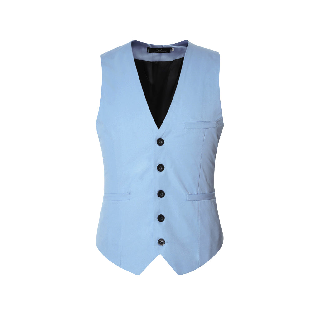 Cloudstyle Mens Suit Vest Slim Fit Dress Business Casual Waistcoat 5 Button V-Neck Vest